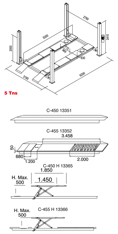 5tns_2_%201 Flat Platform Car Lifts from Casoc | 4 Post Car Lifts