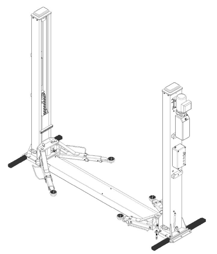 ATP9_HF_legs 2 Post Lifts with Base: ecolift ATP9 Two Post Lift