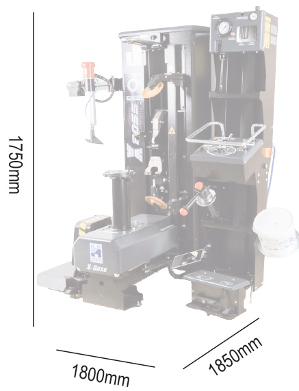 X-Boss-dimensions X-Boss Tyre Changer