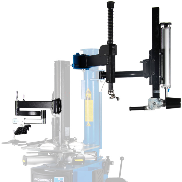 The ‘megafit Plus’ system provides 2 space-saving, robotic assist arms to ensure all difficult, low-profile and run-flat tyres can be handled with relative ease.