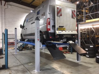 Hofmann Megaplan install van testing out our recent lift install