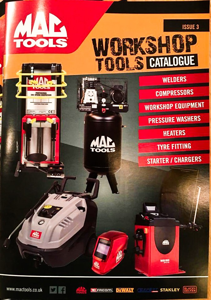 MAC TOOLS WB100 PRO FEATURING ON THE COVER OF THE MAC TOOLS WORKSHOP TOOLS CATALOGUE