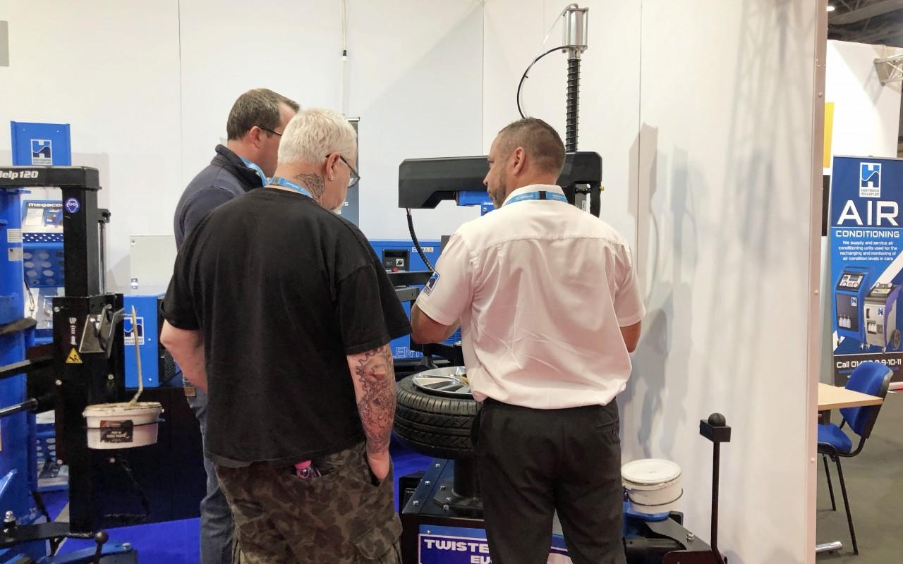 Tyre Changer Demo in progress for delegates at Automechanika 2018