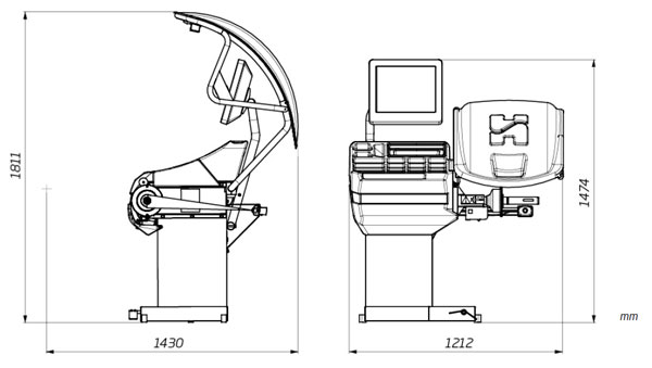 ms1200P_dimensions megaspin 1200P Wheel Balancer