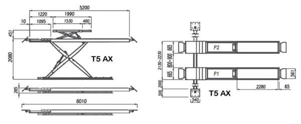 t5dims%201 Cascos 'T' Series Platform Scissor Lifts